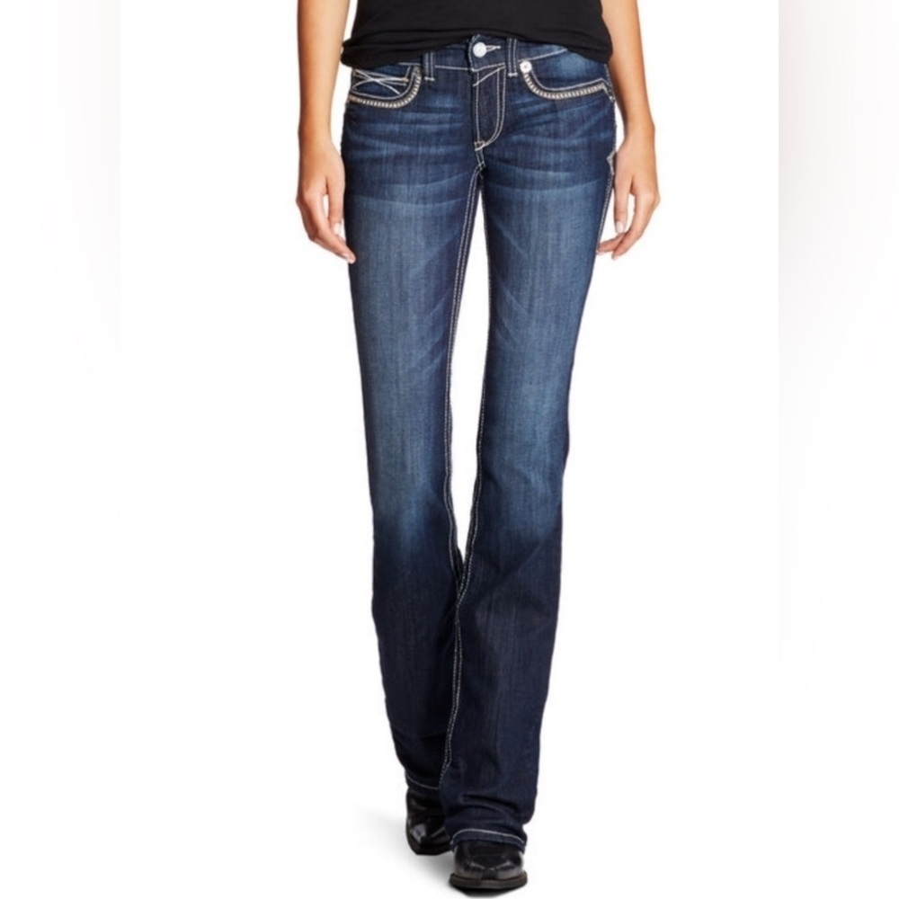 Ariat R.E.A.L Low Rise Jewel Boot Cut Denim Jeans Women's Size 25S